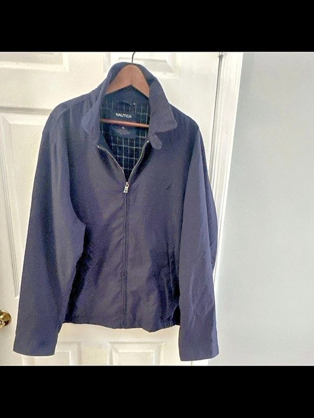Nautica Lightweight Zip Jacket in Blue Size XL